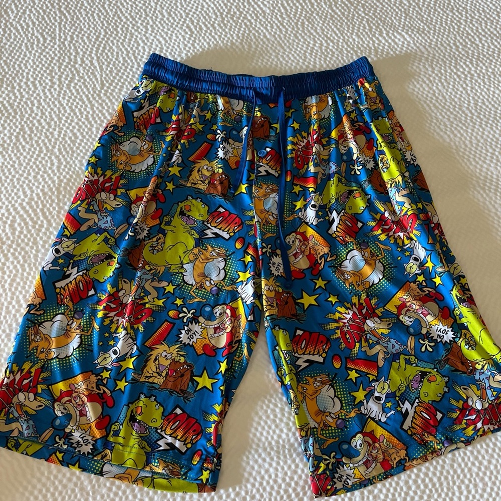 Nickelodeon Ren and Stimpy CatDog Happy Happy Joy Retro Men's Sleep Shorts XXL